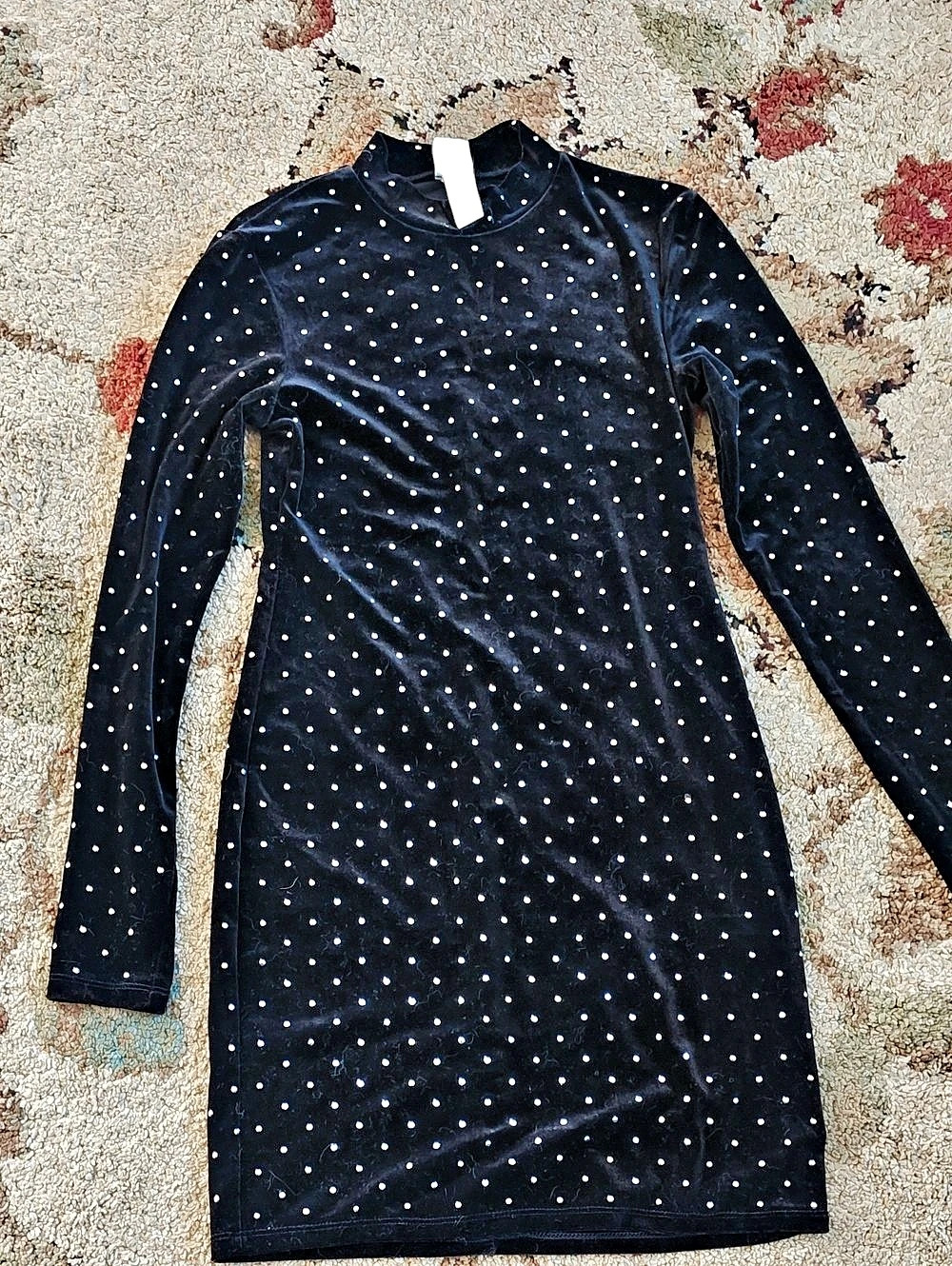H&Medium Velvet Polka Dot Mini Dress Size Medium